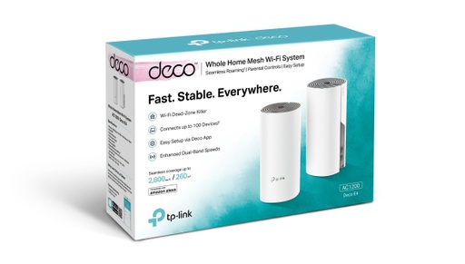 [NET-WIR-TPL-DECOM42PACK-WH-121] TP-LINK Deco M4 AC1200 Whole Home Mesh Wi-Fi System 2 Pack 