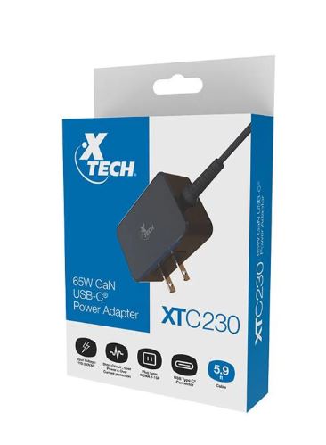 [PSU-CON-XTE-XTC230-BK-225] Xtech XTC-230 PSU Cargador 65W USB-C