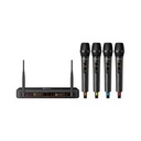 Steren  Quad Pack Professional Wireelss Microphone UHF - Up to 90m, TRS+XLR, Rechardable Batteries, Travel Case
