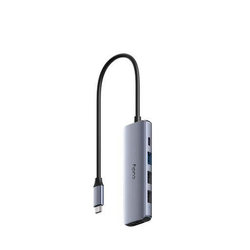 [ACC-LAP-CUD-UH500-SL-325] CUDY UH500 6-in-1 USB-C Docking Station / HDMI1.4 4K, USB3.0*4, PD 100W